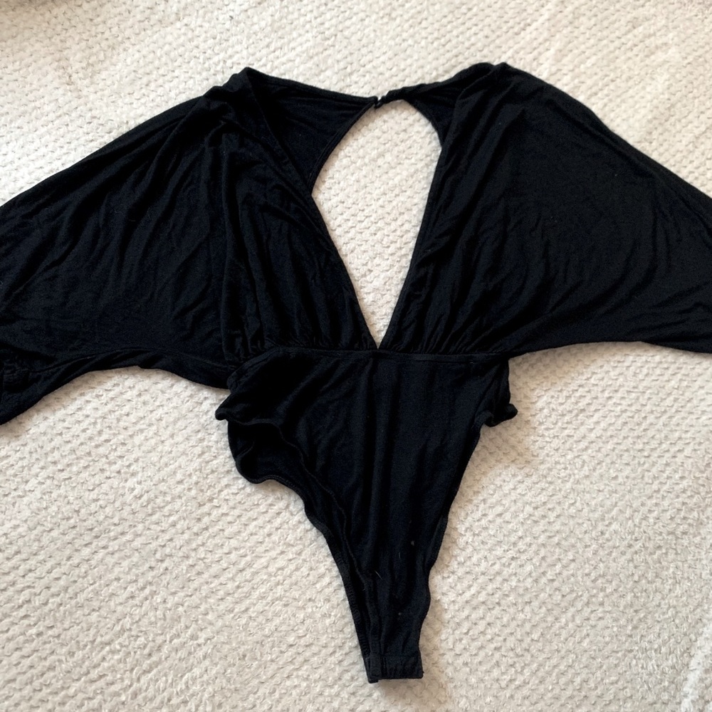 Low Cut Dolman Sleeve Bodysuit